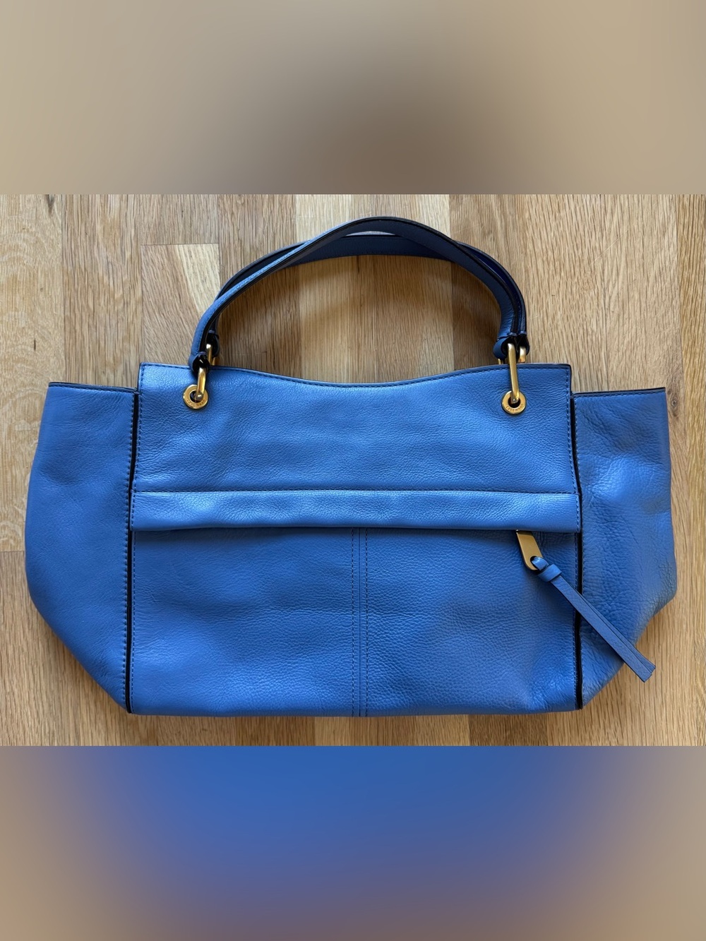 Cole Haan Blue Leather Tote Shoulder Bag